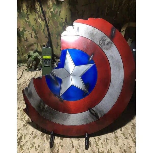 Captain America Broken Shield Battle damage style Metal Prop Replica - Avengers Endgame -Captain America Best Gift  Father's Day