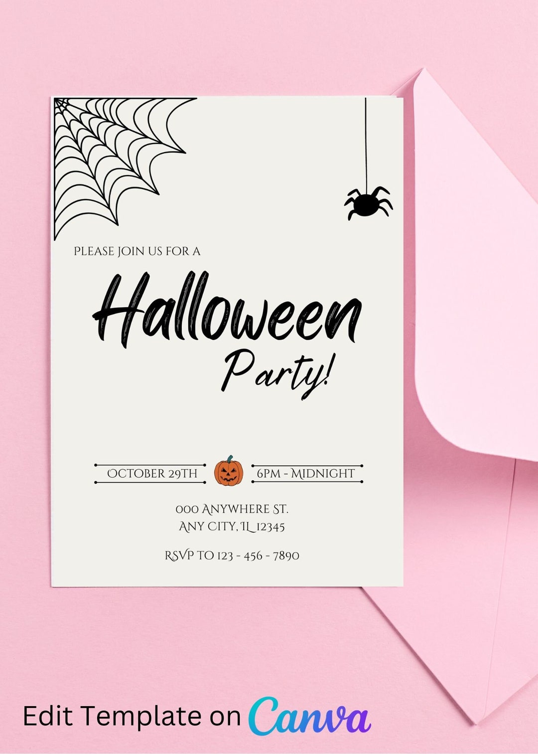 Editable Halloween Invitations Halloween Party Invitations Etsy