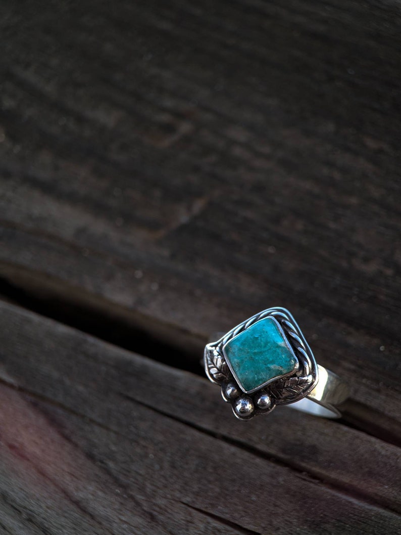Amazonite Floral Ring