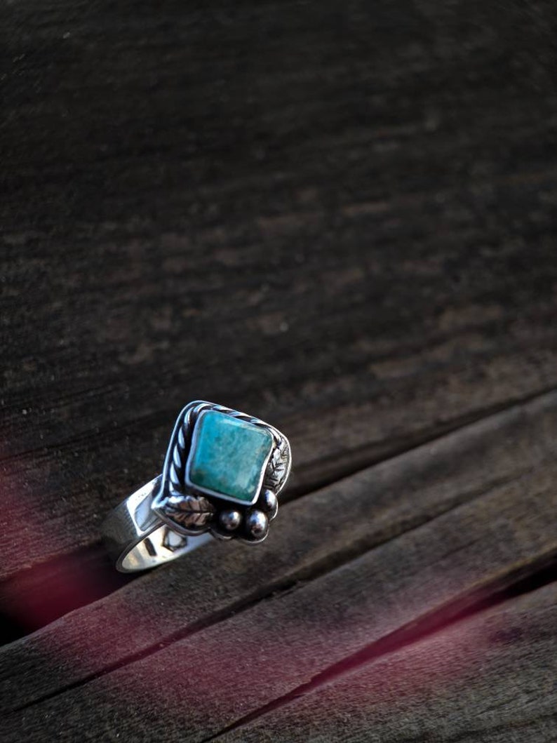 Amazonite Floral Ring