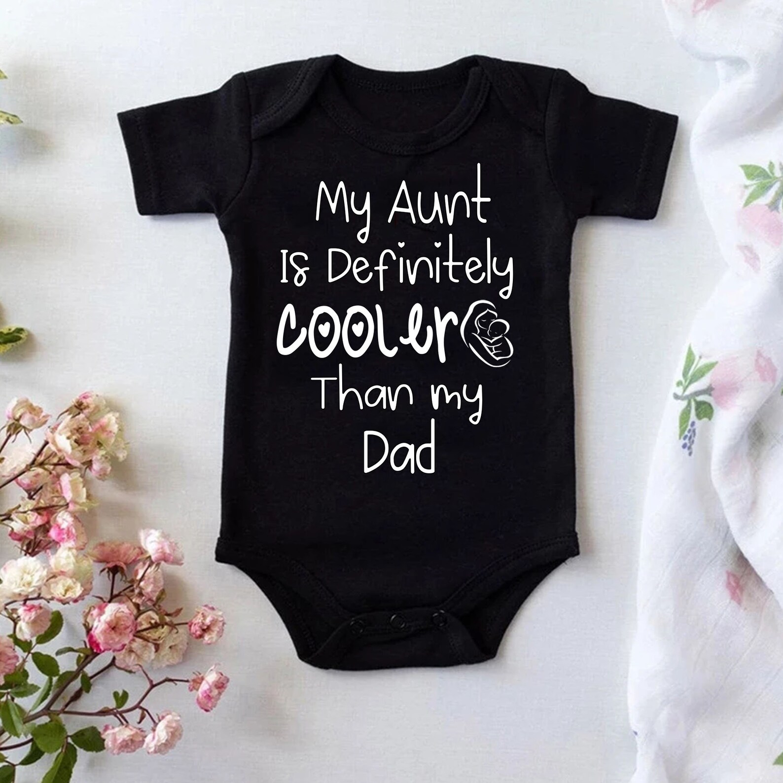 My Aunt is Definitely cooler than my dad Baby Onesie Baby | Etsy