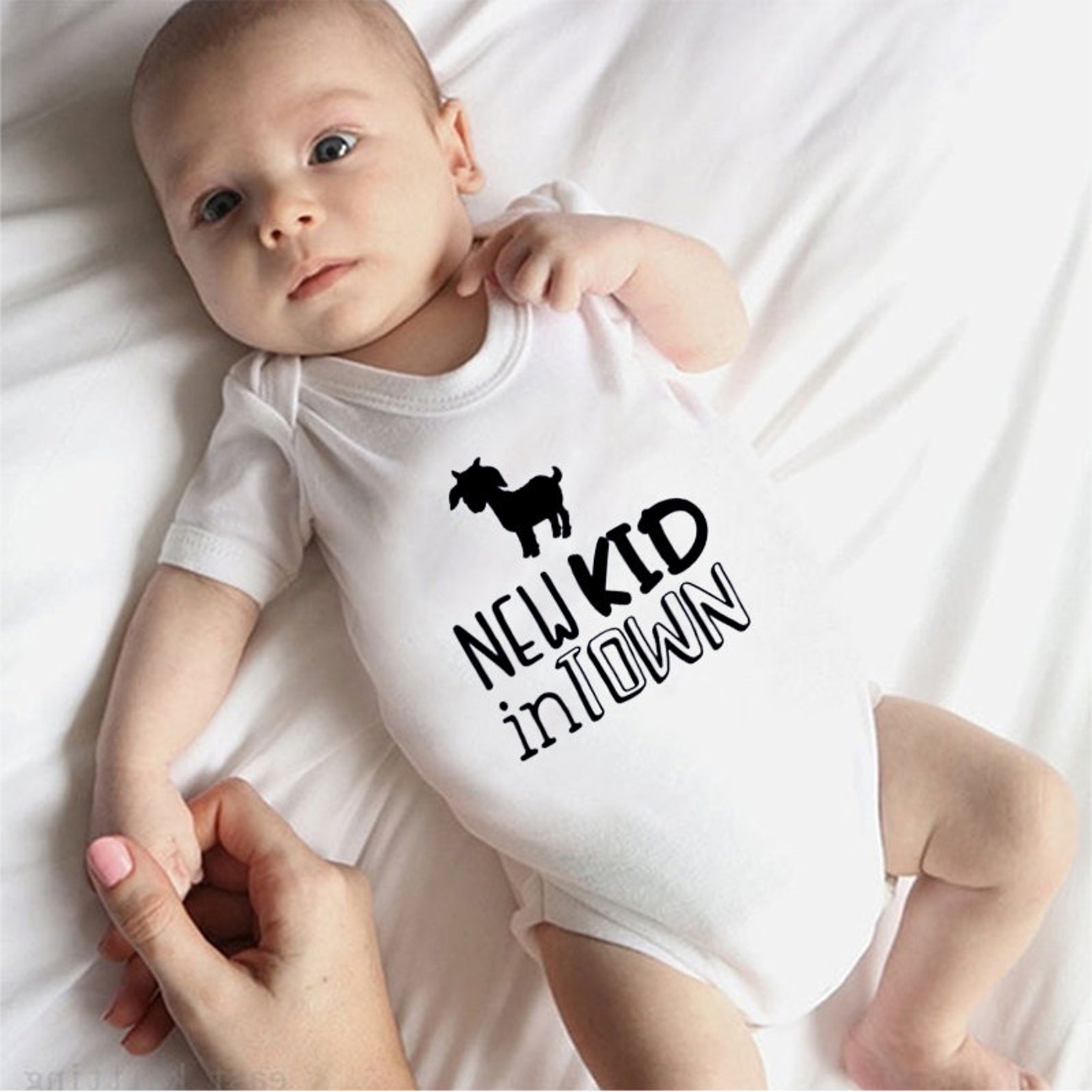 New Kid in town Baby Goat Baby Bodysuit Goat Baby Onesie Etsy
