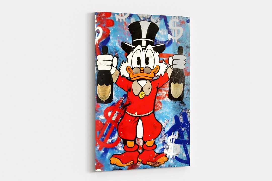 Donald Duck Grafitti Wall Art/donald Duck Print/ Canvas - Etsy