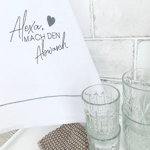 3 x kitchen sayings in German to decorate tea towels, aprons, tablecloths ... Alexa, do the dishes