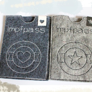 2 Sizes Old 110x155 & New 100x135 ITH Vaccination Passport Sleeve 13x18 Modern Stamp Heart Stamp Star