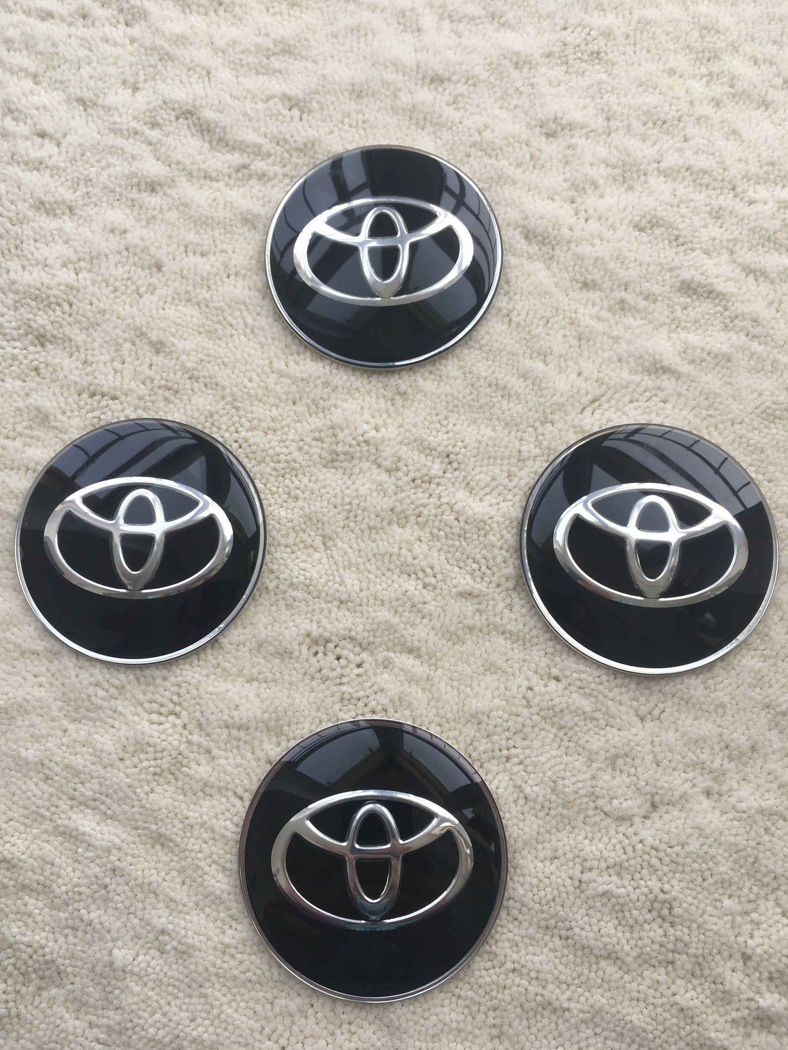 Toyota wheel center hub caps stickers 65mm Black Etsy