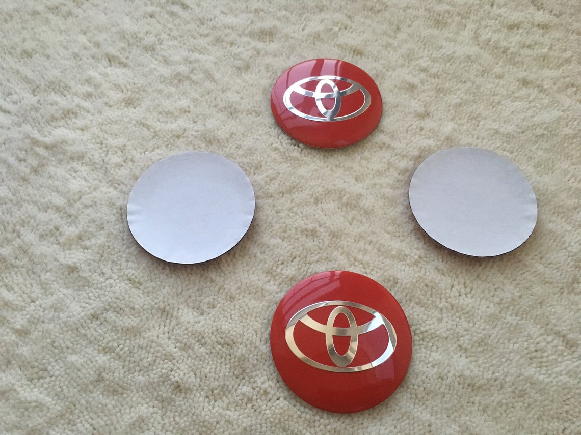 TOYOTA wheel center hub caps stickers 56mm Red Etsy