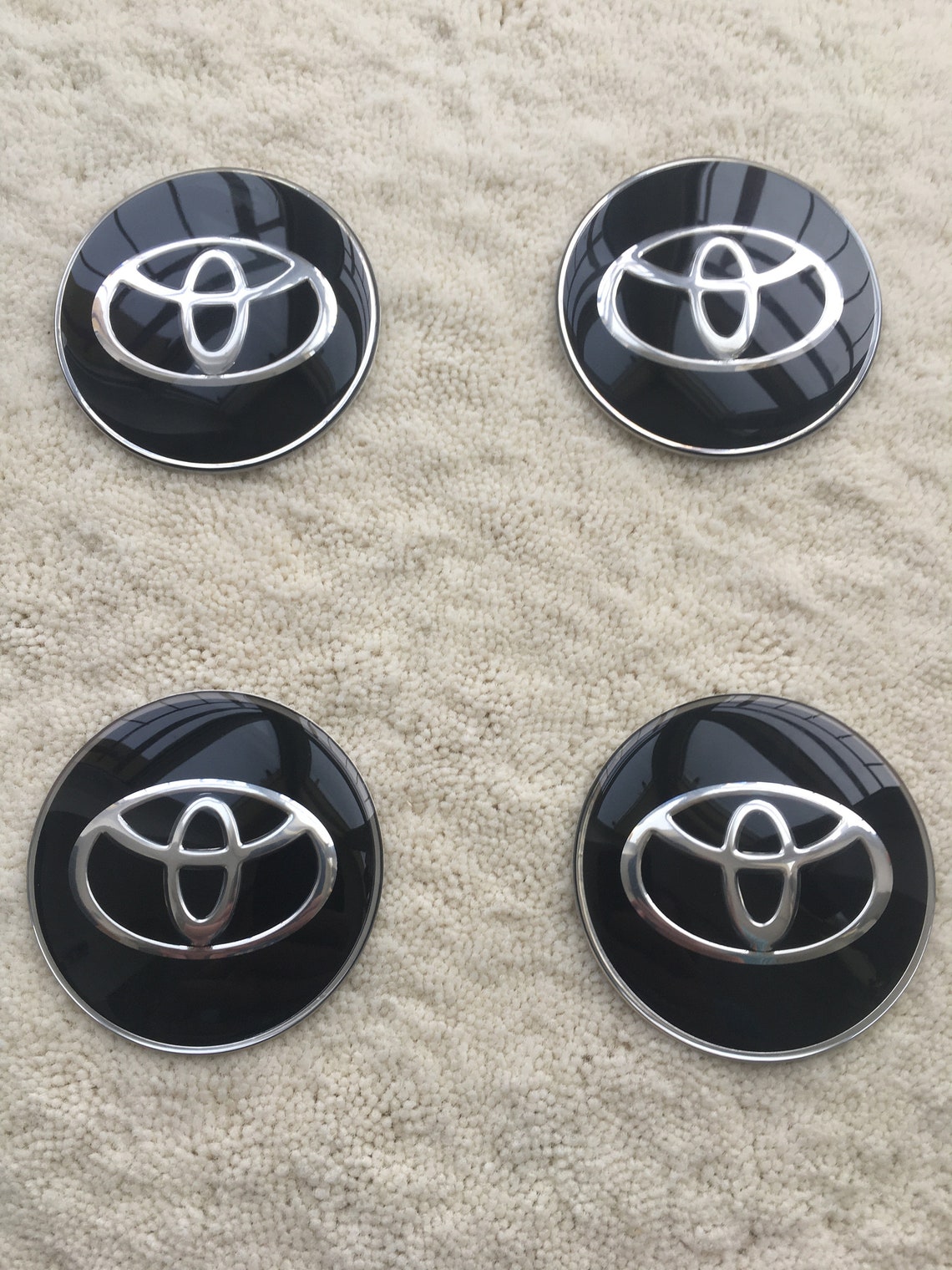 Toyota wheel center hub caps stickers 65mm Black Etsy