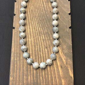Labradorite Beaded Necklace, Statement Necklace, Gemstone Necklace, Large Bead Necklace