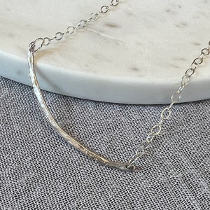 Sterling Silver Bar Necklace, Minimalist Necklace, Modern Necklace