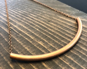 Copper minimalist Necklace, Choker Necklace