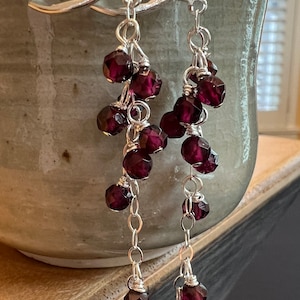 Garnet Cascade Waterfall Earrings