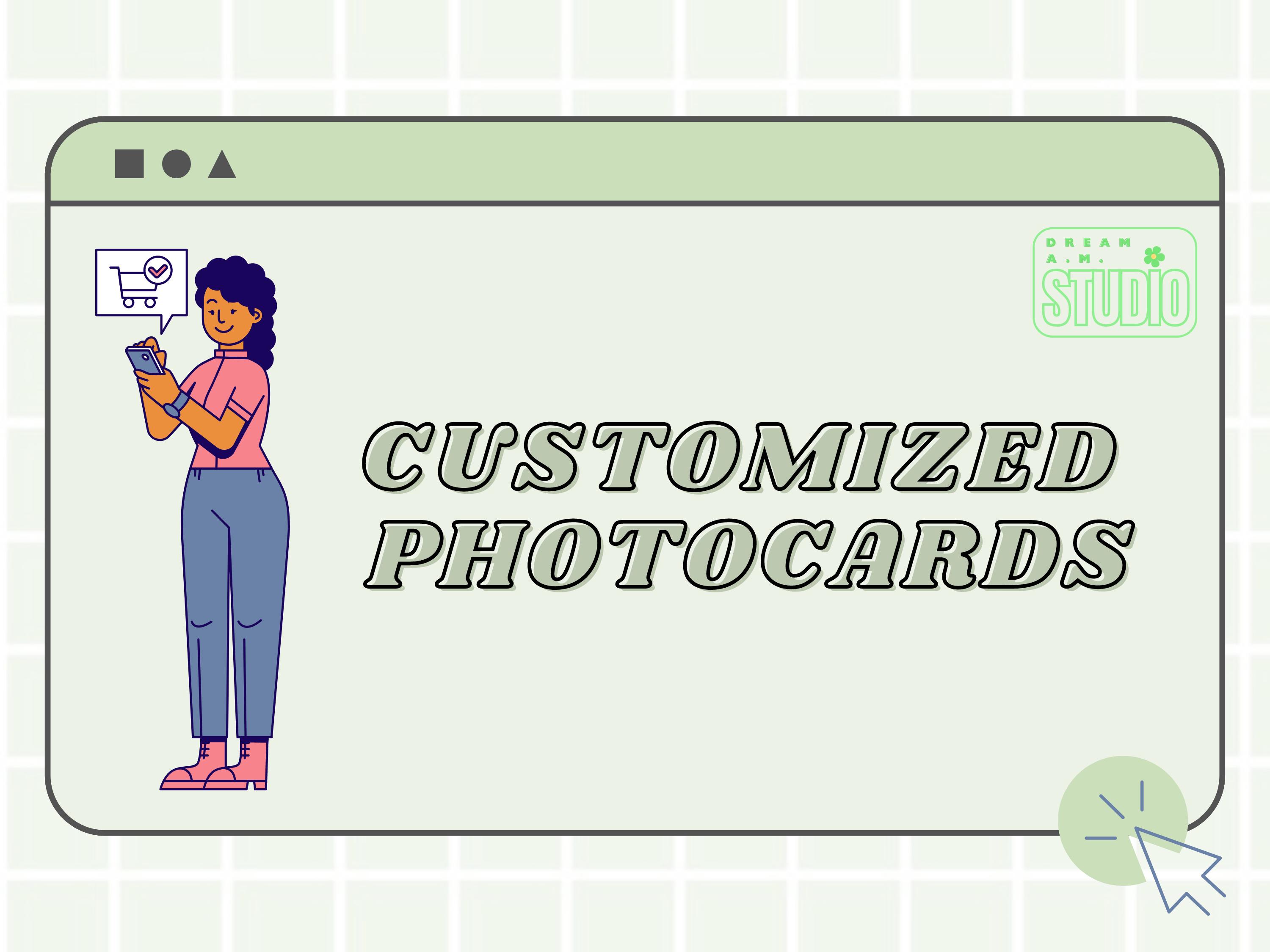 BACK TO BACK (two sided/double sided) Custom Photocards | Glitter | Matte | Glossy | Holo rainbow | Holo broken glass | Holographic | 3D
