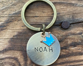 Dog tag with CROWN, personalized dog tag, tag for dog collar, pet tag