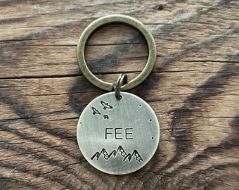 BERGLIEBE dog tag, personalized dog tag, dog tag with name, dog ID, metal tag with mountains