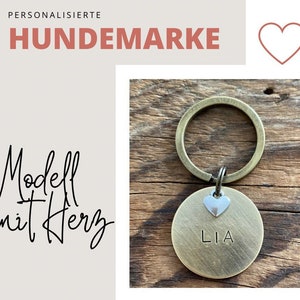 Hundemarke mit HERZ, personalisierte Hundemarke, Hunde ID Bild 2