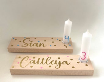 Personalized birthday board, table decoration, birthday candle, personalized gift