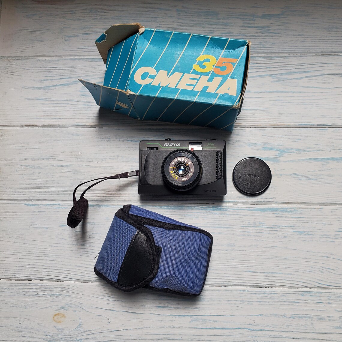 Smena 35 LOMO Vintage Camera Soviet Union Lens: T-43., foto 3 de 5