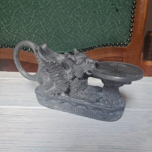 Vintage Soviet Candlestick Griffin Handle Cast Metal.