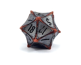 D20 Dice Baldur&#39;s Gate 3 Themed - Hand Painted Astral Prism