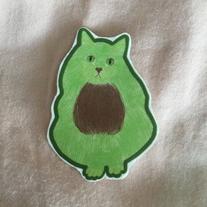AvoCATo Pegatina, pegatina de animales, pegatina de comida, pegatina de pun, pegatina de gato, pegatina de aguacate, pegatina portátil, pegatina de botella de agua