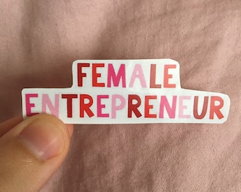 Pegatina de mujer emprendedora, pegatina feminista, pegatina de feminismo, pegatina troquelada, pegatina de botella de agua, pegatina de computadora portátil, pegatina de jefa