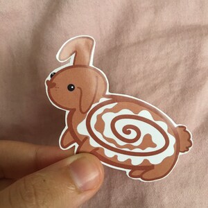 Cinna-bun Pegatina, pegatina de animales, pegatina de pun, pegatina portátil, pegatina de botella de agua, pegatina de comida, pegatina de conejo, pegatina de conejo