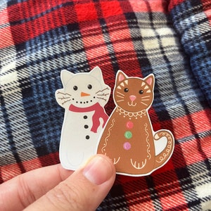 Holiday Cat Pack, pegatina animal, pegatina navideña, pegatina de comida, pegatina de invierno, pegatina para ordenador portátil, pegatina para botellas de agua, pegatina para gatos