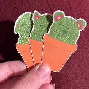 Cactus Critter Pack Stickers, pegatina animal, pegatina de cactus, pegatina de juego de palabras, pegatina para computadora portátil, pegatina de botella de agua, pegatina de planta, pegatina para gatos