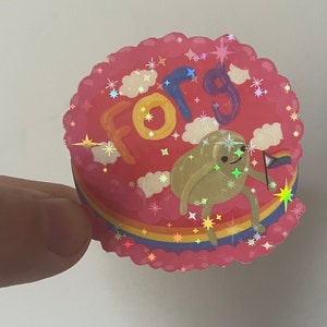 Adesivo torta Pride FORG, adesivo torta rana, adesivo orgoglio, adesivo rana, adesivo torta, adesivo bottiglia d'acqua, adesivo per laptop, olografico