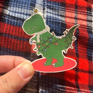 Baum Rex Sticker, Dinosaurier Aufkleber, Dino Sticker, Urlaub Sticker, Weihnachtsaufkleber, Tier Sticker, Laptop Aufkleber, Wasserflasche Sticker