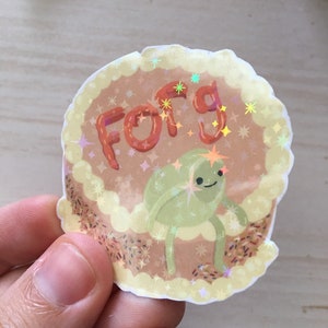 Adesivo de bolo FORG, adesivo de bolo de sapo, adesivo de animal, adesivo de comida, adesivo de bolo, adesivo de garrafa de água, adesivo de laptop, holográfico