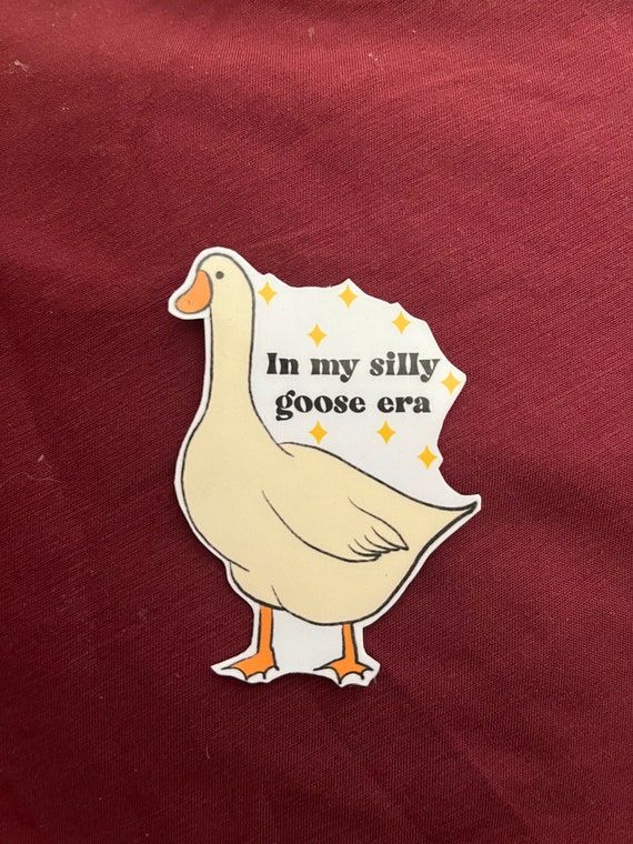 Silly Goose Sticker, animal sticker, pun sticker, bird sticker, goose sticker laptop sticker, water bottle sticker
