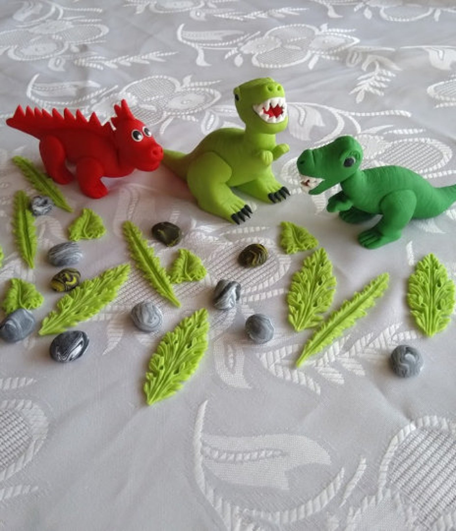 27pcs. Fondant Dinosaurs Cake Toppers Set Before You Make Etsy