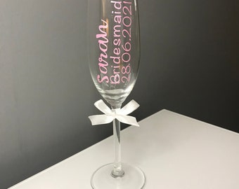 Wedding morning personalised glasses