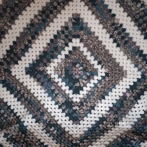 Crochet Lap Blanket, Teal granny square, cosy gift for all ages