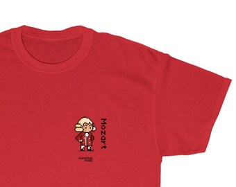 Mozart T-Shirt by ClassicalPixel | Classical Music Pixel Art | Music Tees Gifts Everyday Wear