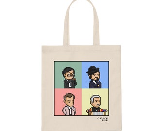 Shostakovich, Debussy, Britten, Piazzolla Tote Bag | The Modern by ClassicalPixel | Classical Music Pixel Art | Perfect for Gifts!