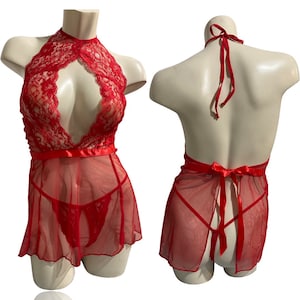 Lace and net babydoll