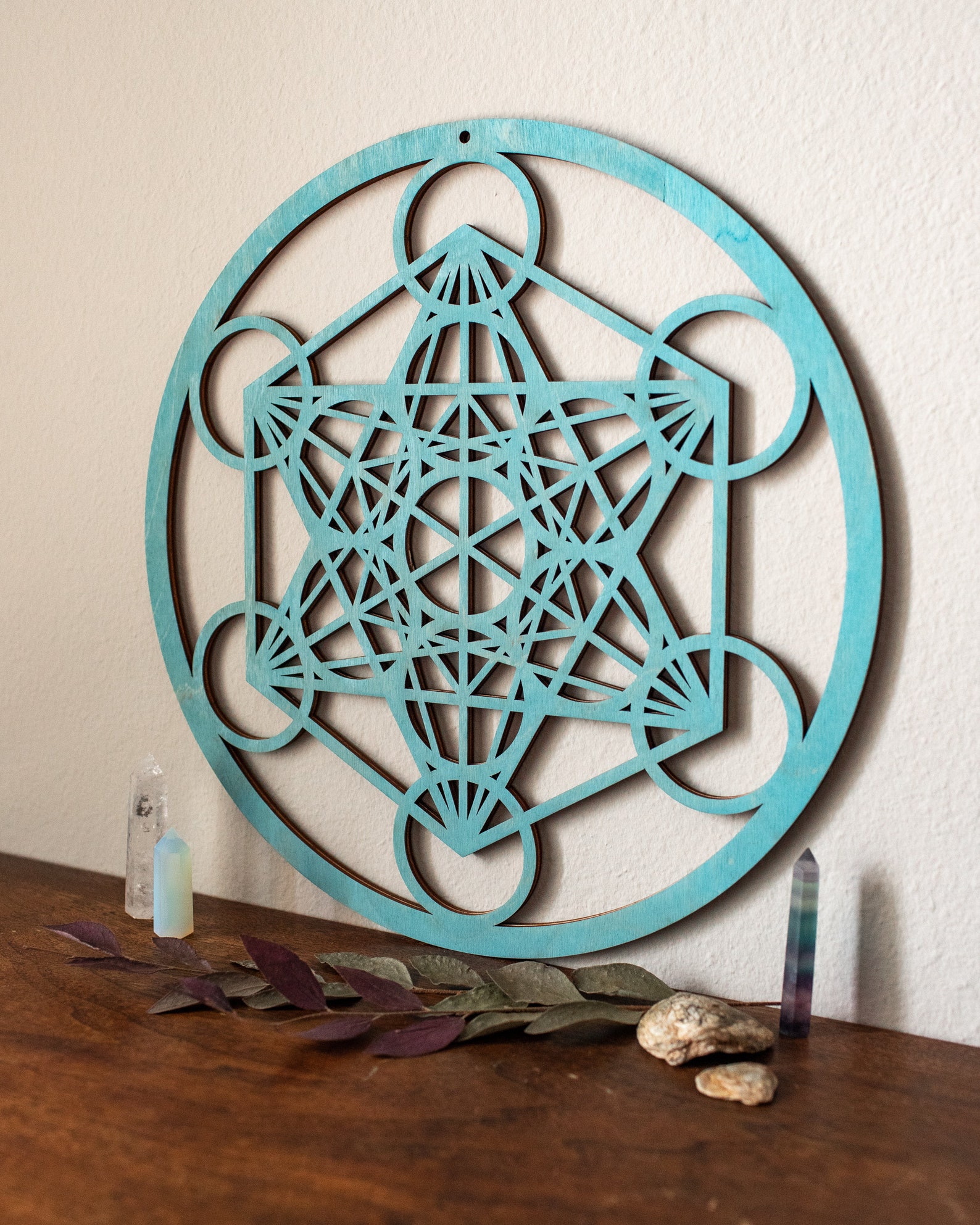 Metatron's Cube wall art Wooden hanging decor Sacred Etsy