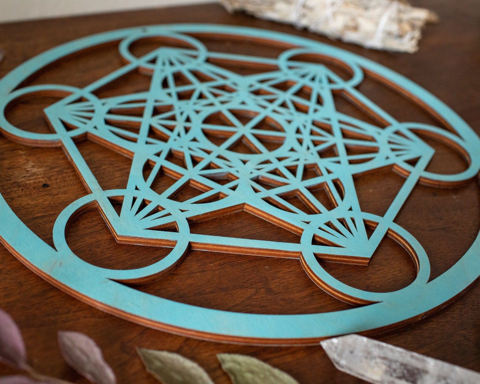 Metatron's Cube wall art Wooden hanging decor Sacred Etsy