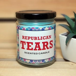 Republican Tears Candle Hand-Poured Scented Soy Candles Funny Candle Gag Gift Political Gift Democrat Gift Republican Gift Donald Trump Gift