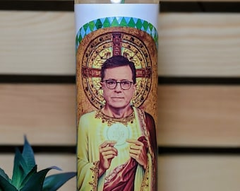 Saint Stephen Colbert Prayer Candle Stephen Colbert Gift Stephen Colbert Candle Comedy Central The Colbert Report