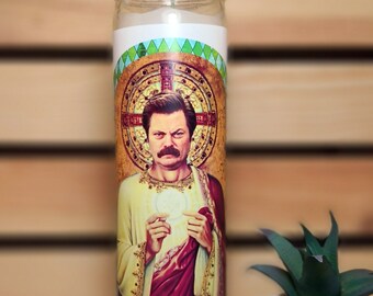 Ron Swanson Prayer Candle Funny Celebrity Prayer Candle Ron Swanson Gift Funny Prayer Candles Parks and Recreation TV Series Nick Offerman