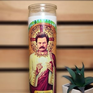 Ron Swanson Prayer Candle - Funny TV Series Gift