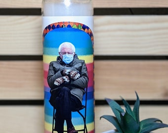 Bernie Sanders Prayer Candle Bernie Sanders Inauguration Mittens Candle Bernie Mittens Funny Candle Funny Bernie Gifts Saint of Holy Mittens
