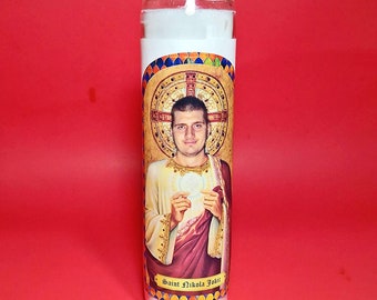 Saint Nikola Jokic Celebrity Prayer Candle Humor Funny Prayer Candle Nikola Jokić Gift Nikola Jokić Candle