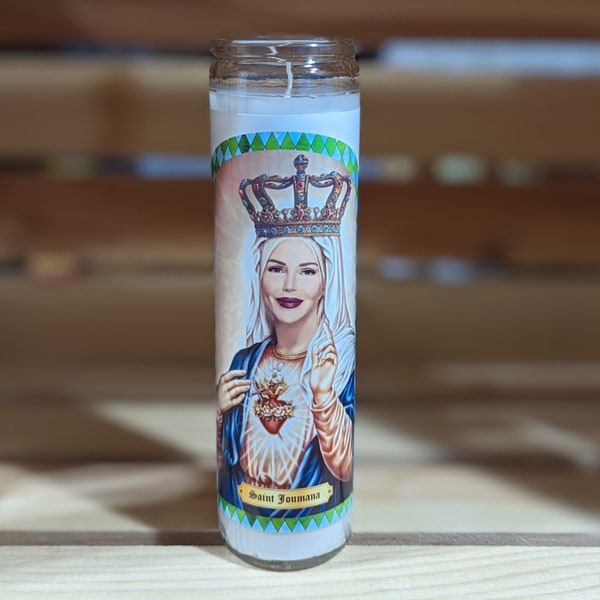 Saint Joumana Prayer Candle - The Patron Saint of Your Rights - Joumana Kayrouz Fan Gift - Celebrity Prayer Candle