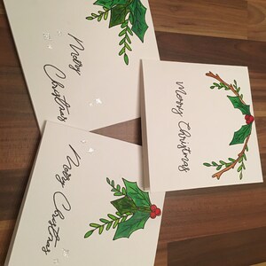 Tarjeta de Navidad de acuarela hecha a mano