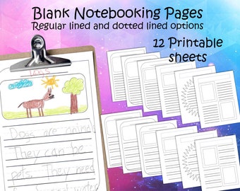 Written Narration and Notebooking Printable Sheets / Homeschool Worksheets / Lapbook Pages / Printable Journal Report Pages